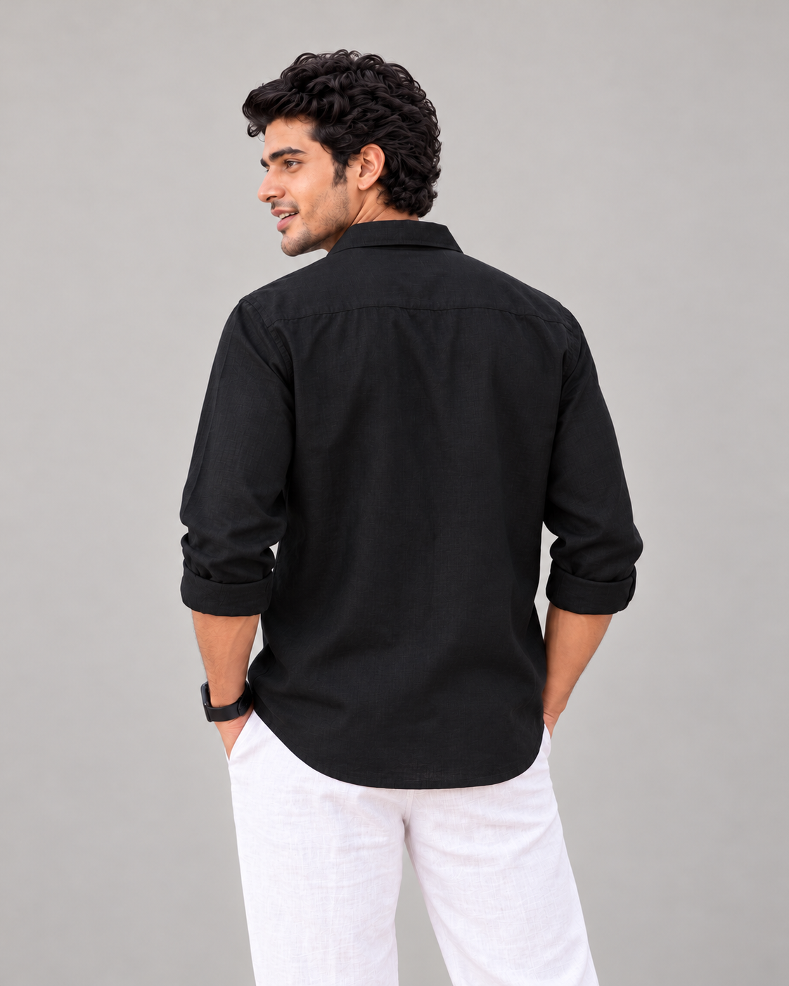 Premium Linen Black Shirt