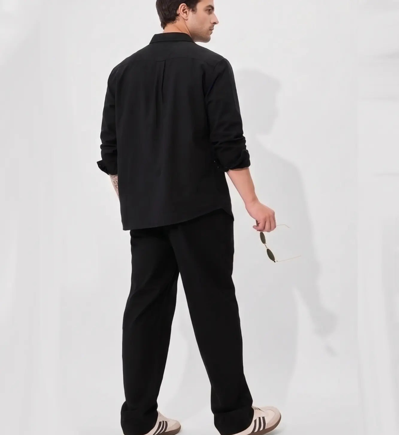 Classic Black Linen Relaxed Fit Trousers