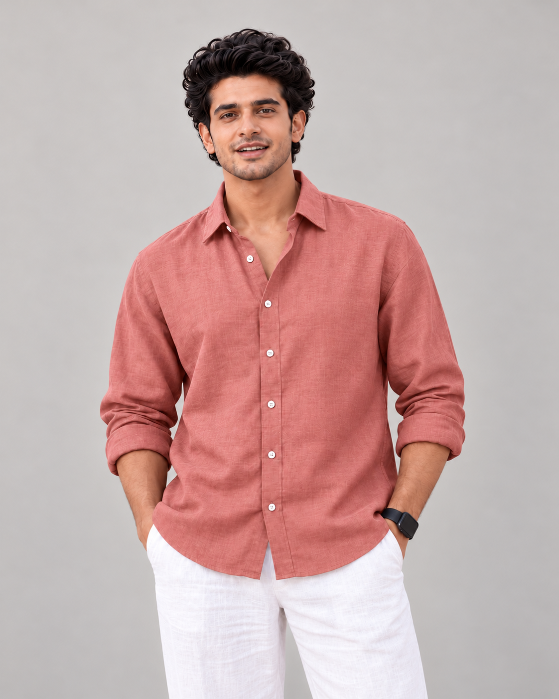 Premium Linen Light Terracotta Shirt