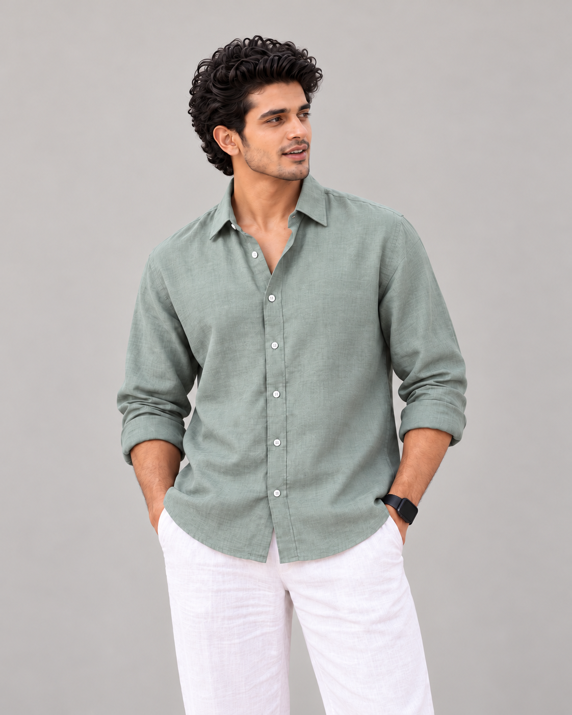 Premium Linen Light Green Shirt
