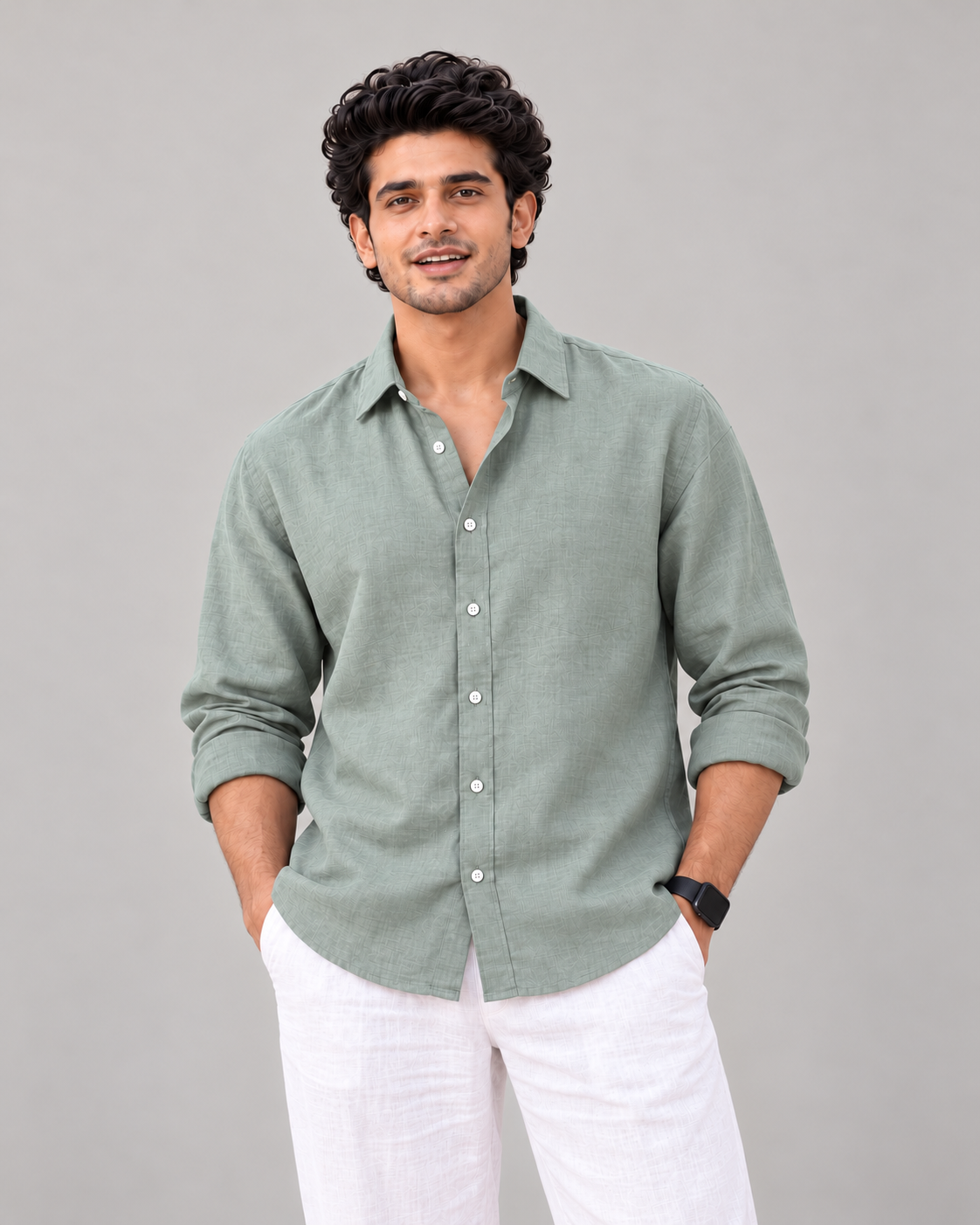 Premium Linen Light Green Shirt