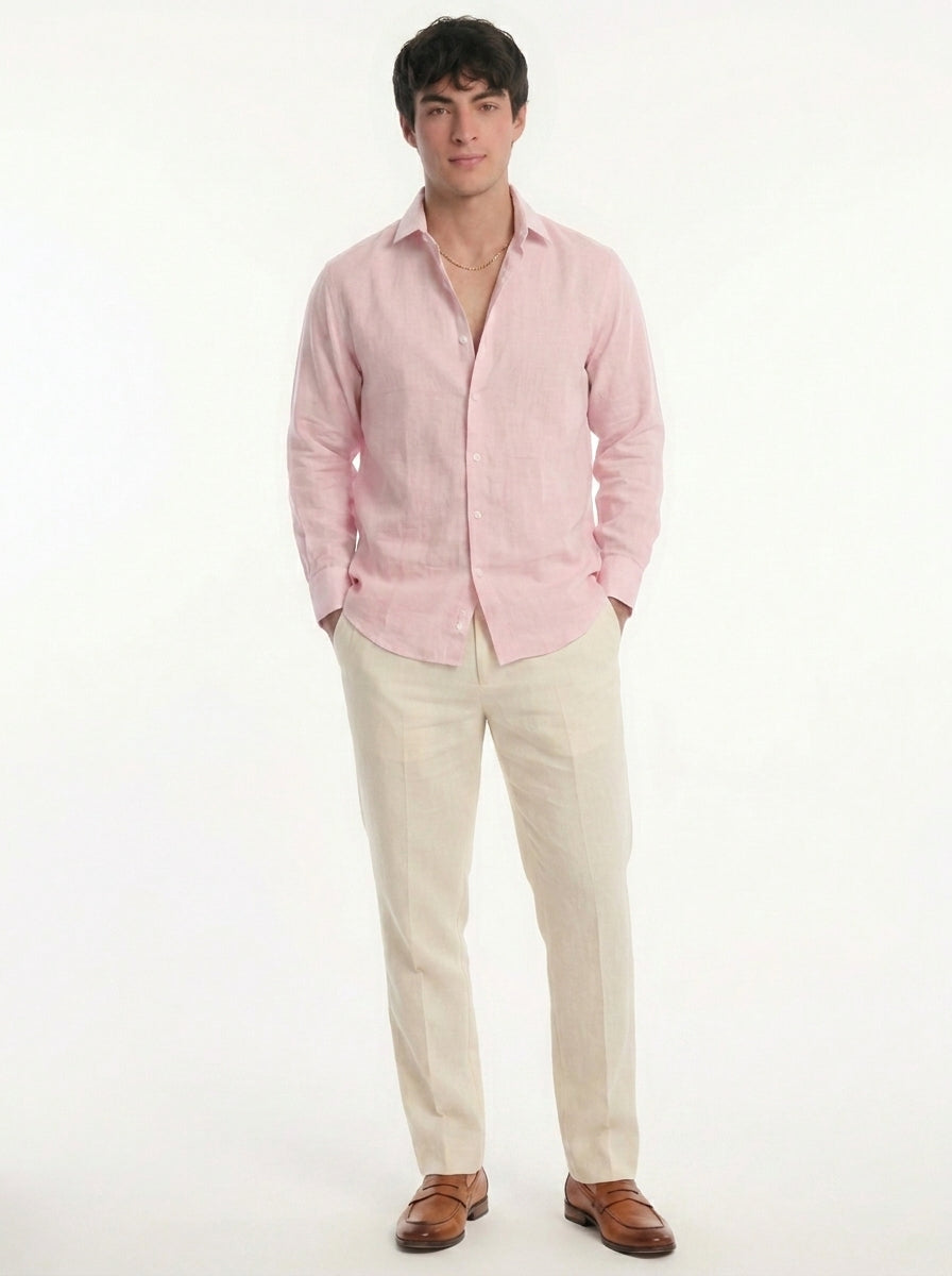 Premium Linen shirt light Pink