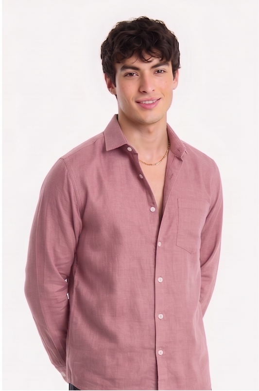Premium Linen shirt Onion Pink