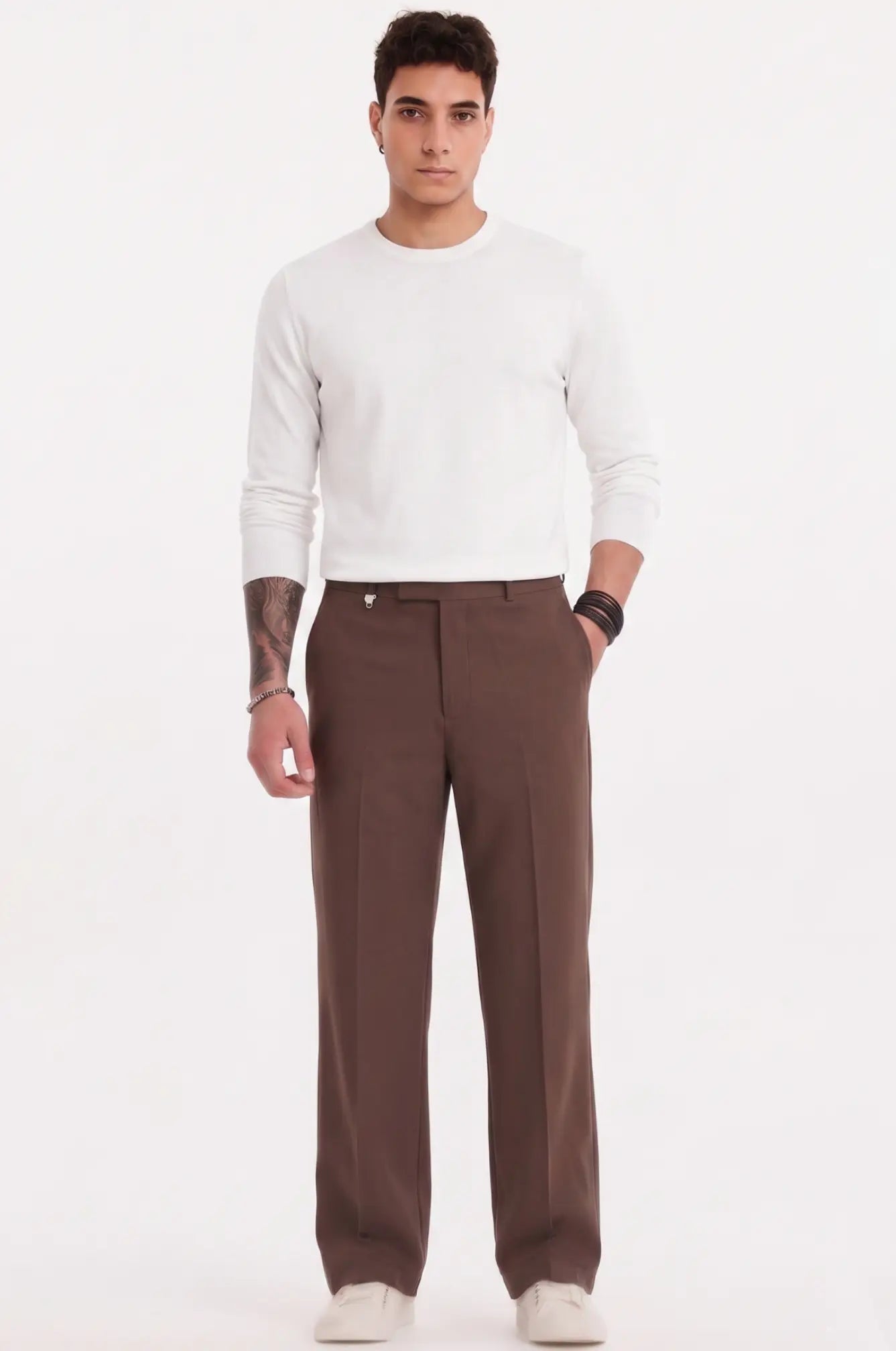 Classic Relaxed fit Brown Trousers