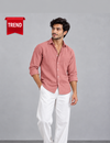 Premium Linen Shirt – Light Terracotta