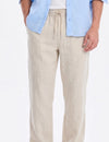 Linen Textured Off-white Relaxed fit Trousers