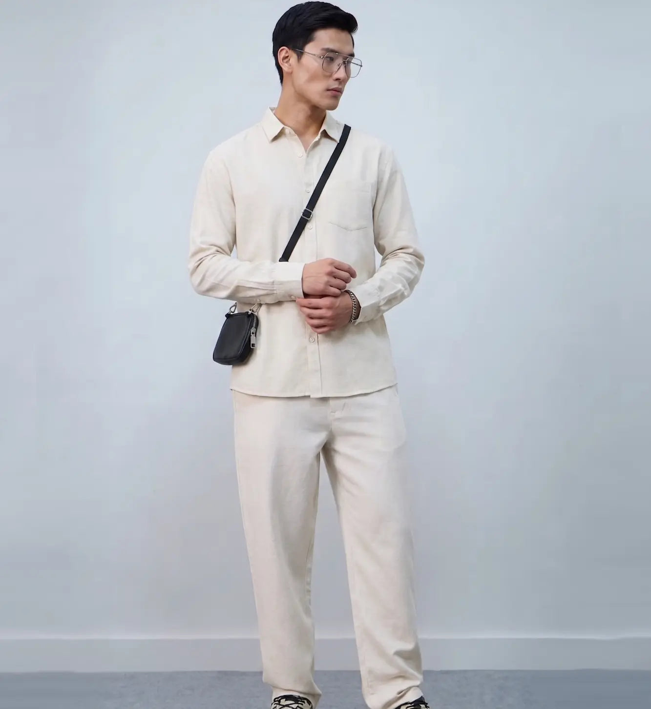 Premium White Relaxed fit Linen Trousers