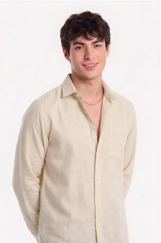 Premium Off White  linen shirt