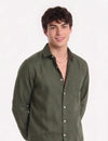 Premium linen Olive green shirt